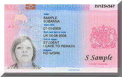Example of what a foreign ID card will look like.
